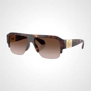 VERSACE Sunglasses Brown Havana Aviator Pilot Medusa 57mm Mens